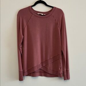 Athleta Criss Cross Pullover Dusty Rose Sweatshirt Size M